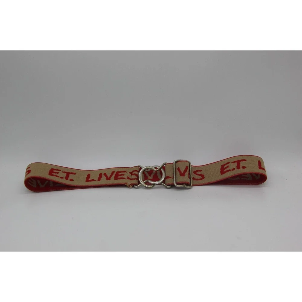 1980's RARE Vintage E.T. Lives Extra Terrestrial Adjustable Tan Red Belt Movie
